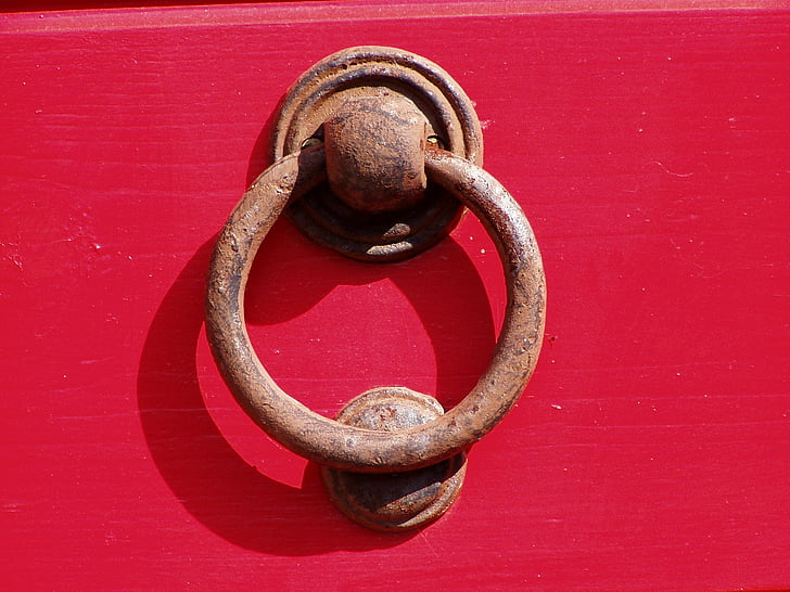 handle, handles, door, object, door handle, doorknocker, red