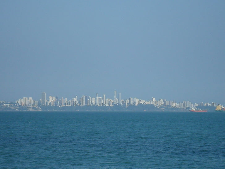 Mar, Horizontas, vandenyno, Miestas, kraštovaizdžio, Brazilija, pastatų