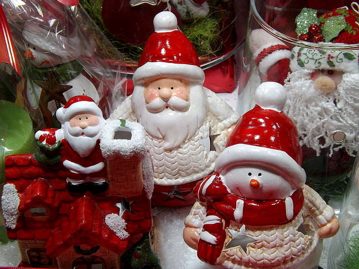 Santa claus, Santa, snögubbe, dekoration, leksak, jul, Celebration