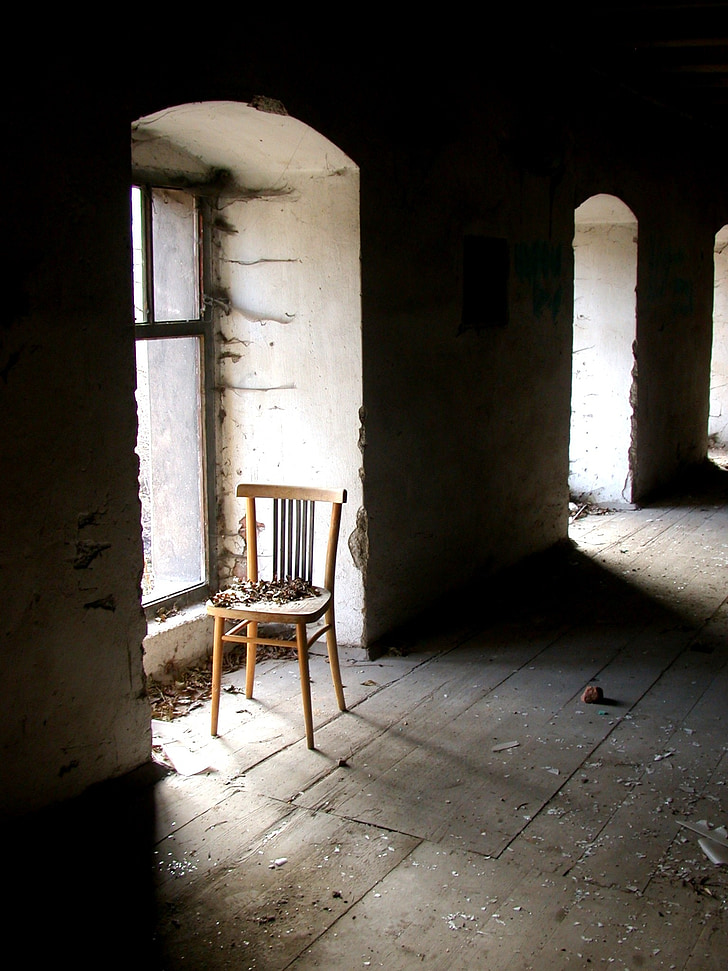 abandoned building, window, atmosphere, interior, old, shading, floor