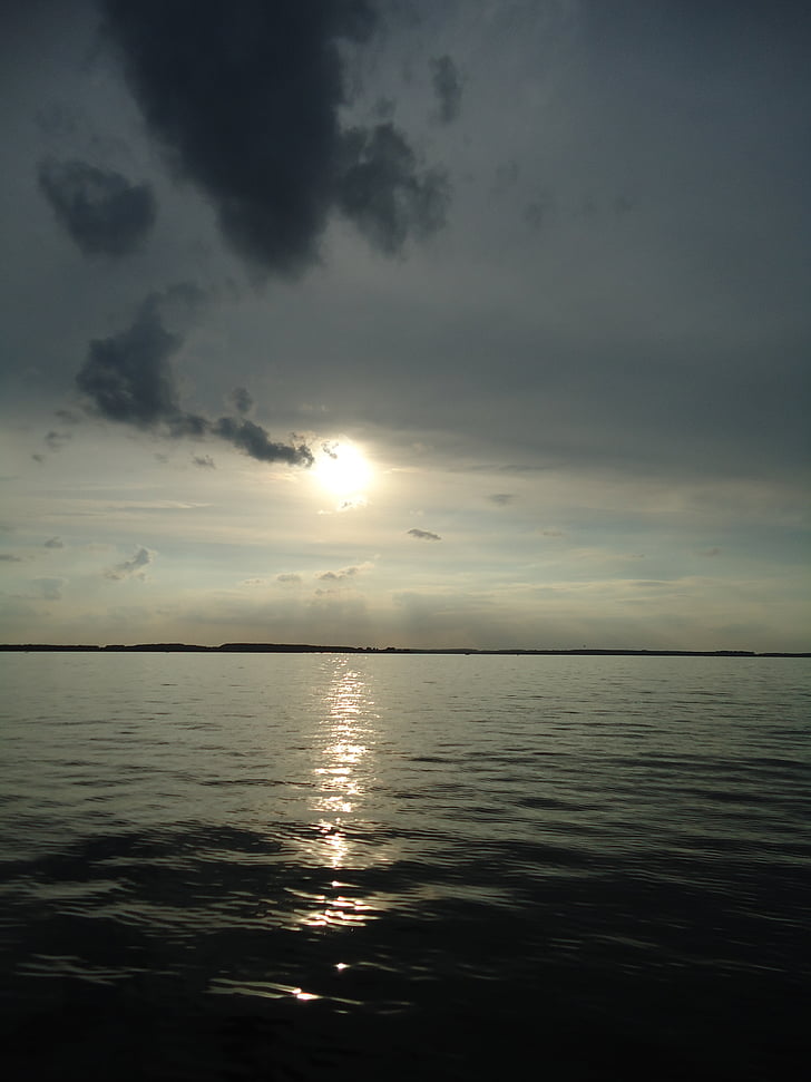 sunset, lake, water, nature, clouds, sky, dusk