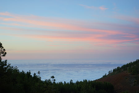 Захід сонця, pastellfarben, небо, післясвічення, хмари, Сельва морської, El Портільо