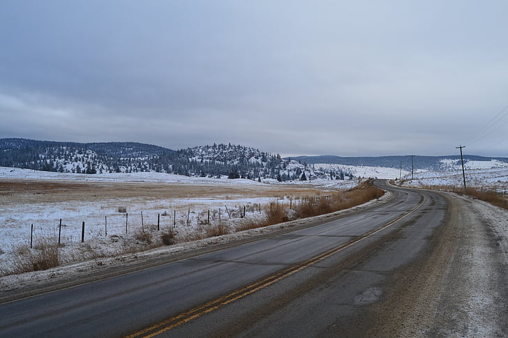 Canada, natur, Road, ensomhed, West canada, vinter