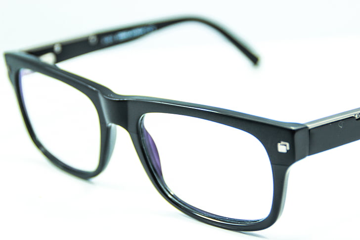 moldura, visto, óculos, Branco, preto, fundo branco, vidro