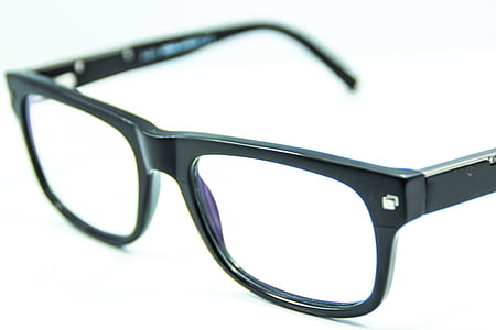 lunetta, visto, occhiali da vista, bianco, nero, Priorità bassa bianca, vetro