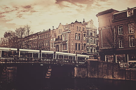 arsitektur, Jembatan, bangunan, Canal, Kota, Sungai, Street
