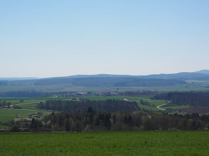 rapporteret, felter, Lauterach, Baden württemberg, synspunkt, Donau-dalen, Obermarchtal