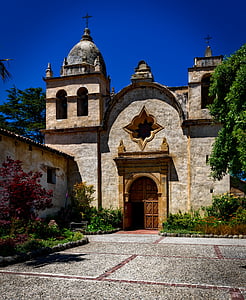 Carmel mission, California, katolinen, arkkitehtuuri, usko, ulkona, rakennus