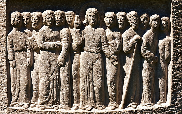 image, twelve apostles, holy, disciples, religion, sculpture, stone figure