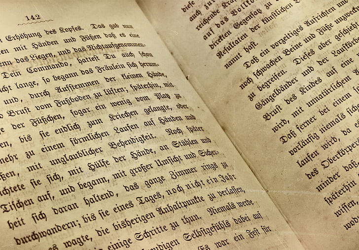 Cartea, Pagina de carte, germană veche, font, Citeste, carte veche, textul