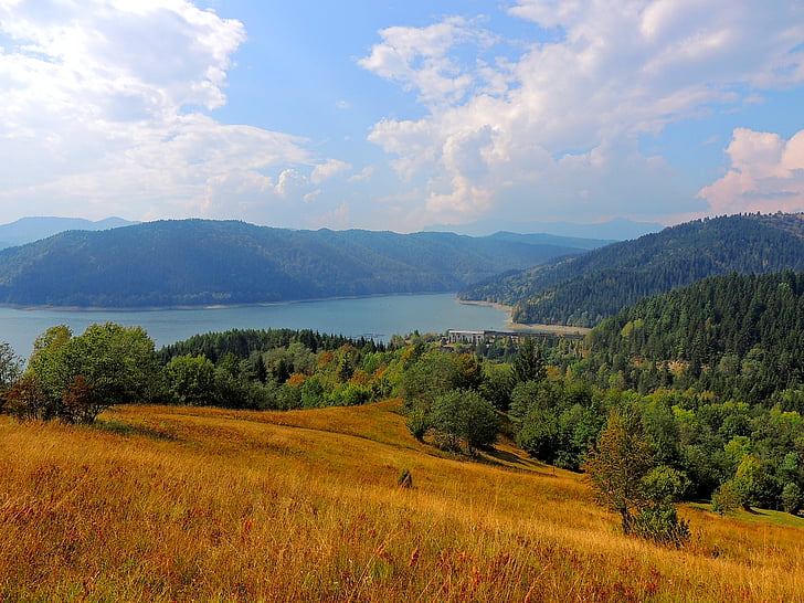 tó, Békás, Románia, víz, gát, táj, természet