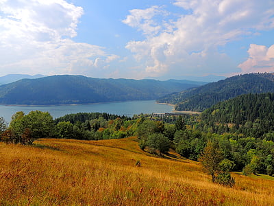 湖, bicaz, 罗马尼亚, 水, 大坝, 景观, 自然