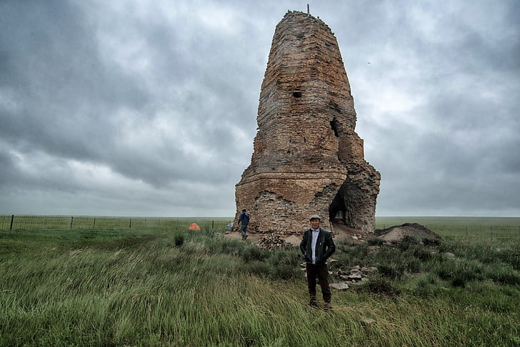 ruiner, herurenbazu stupa, Mongolia øst, dornodo slettene, ca 1000 år siden, kitan tidsalder, utgravningene