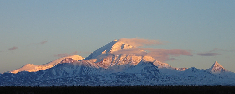 krajina, malebný, Wrangell mountains, mraky, sníh, Sunshine, Příroda