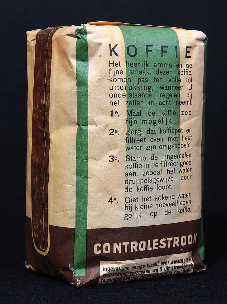 coffee, package, paper, bag, product, old, dutch