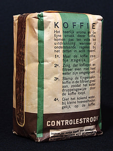 kávé, csomag, papír, táska, termék, régi, holland