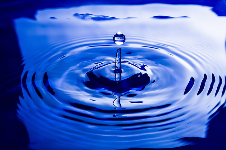 vody, drop, stále, Splash, modrá, kvapalina, kvapôčky