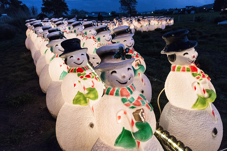 dekorativni snežaki, božič, počitnice, sezona, vesel, dekorativni, zabavno