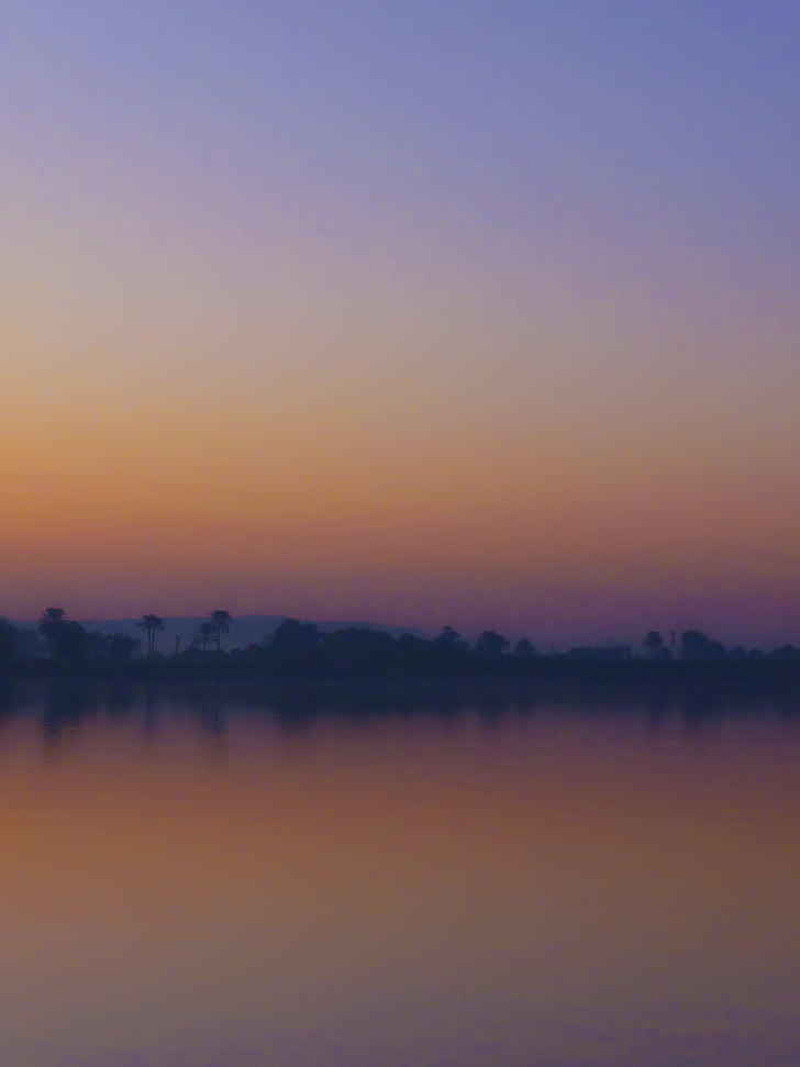 Nile, Egypte, zonsondergang, rivier, natuur, schemering, buitenshuis