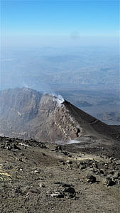 Etna, Italie, volcan, cratère, cratère volcanique, montagne, vapeurs de soufre
