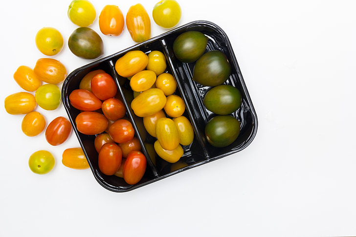tomater, cherrys, farver, typer, lektioner, sort, præsentation marked