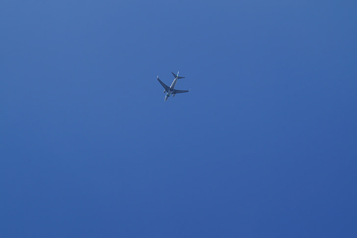 azul, céu, aviões, céu, avião comercial