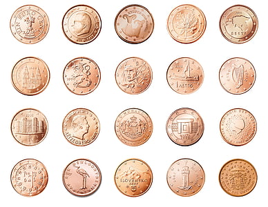 darab, kerek, megemlékező, érmék, üzleti, cent, Érme, valuta
