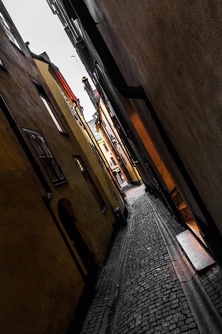 Stockholm, eski şehir, İsveç, sokak