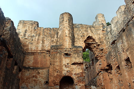 Agia roumeli, Creta, Grécia, arruinou, Castelo, Turco, parede