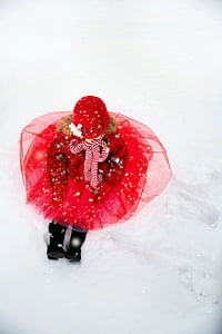 สาวน้อยในหิมะ, ฤดูหนาว, หิมะ, สาว, เด็ก, เล็ก ๆ น้อย ๆ, คริสมาสต์