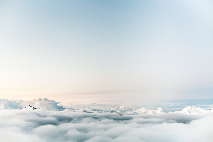 nuotrauka, Debesis, aišku, dangus, virš debesų, iš lėktuvo, Rodyti
