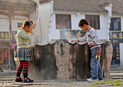 children, china, play with fire, outdoors, people, men, two People