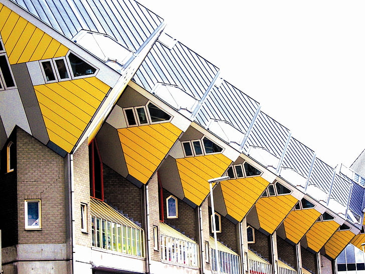 rotterdam, cube houses on stilts, holland, architecture