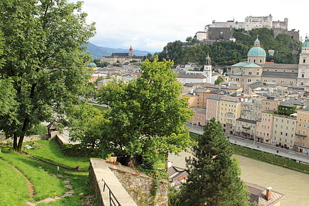 Áustria, Salzburg, Fortaleza de Hohensalzburg, arquitetura, Fortaleza, Turismo, telhados