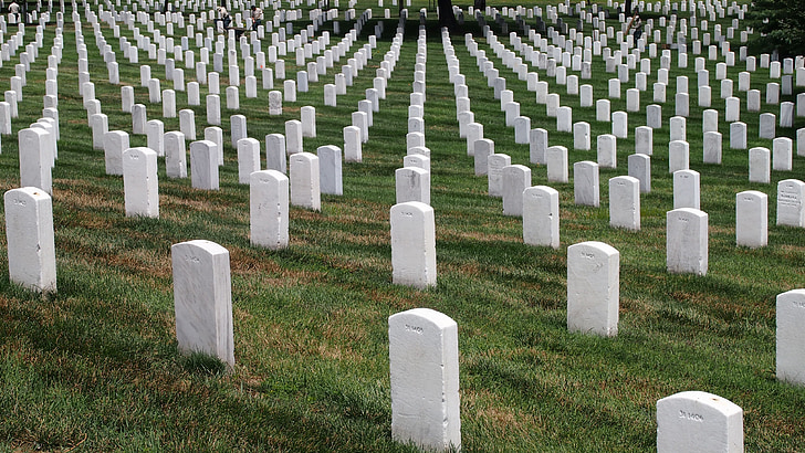 гробище, Арлингтън, Вашингтон, тежки камъни, военно гробище