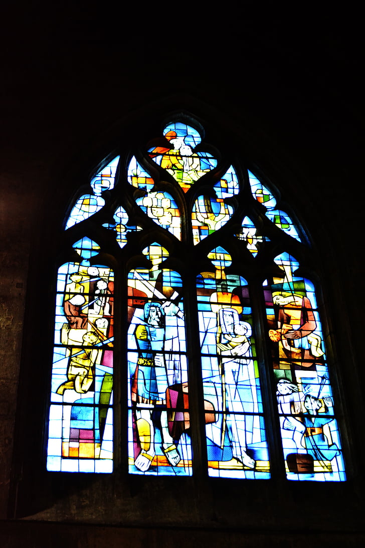 Glassmaleri, glassmalerier, kirke, katolske, vinduet, Bordeaux, massakren på uskyldige