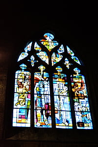 tamsintas stiklas, vitražas, bažnyčia, Katalikų, langas, Bordo, žudynės kūdikiams