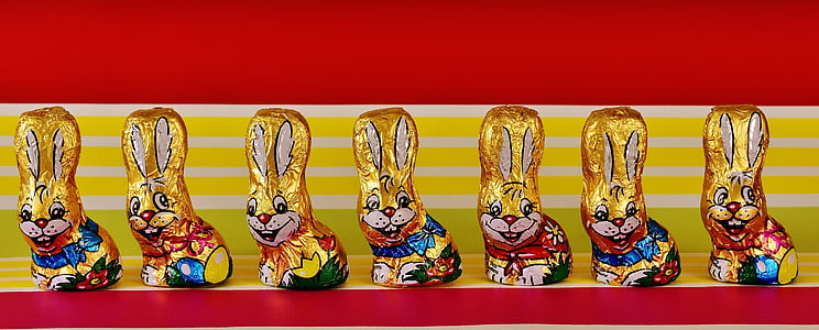 çikolata tavşanlar, Paskalya, Paskalya tavşanı, şeker, Mutlu Paskalya, Paskalya Tema, tatlılık
