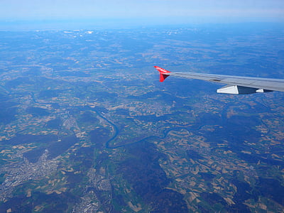 Aerial view aufnahmn, Alpu, kalni, Bergere, gaisa kuģu, spārnu, muša