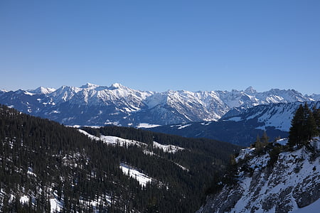 alpské, Allgäu, Allgäuské Alpy, obloha, hory, Panorama, krajina