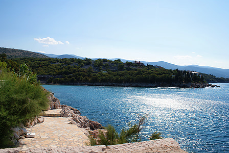 Horvátország, tenger, nap, Holiday, víz, kék, Relax
