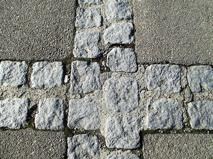 Burkoló kövek, kövek, steinig, Square, aszfalt, közúti, el