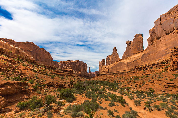 utah, arches, park avenue, stone, formation, red, geological