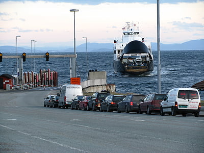 balsa, Espere, fila, carro, barco, viagens, Rørvik
