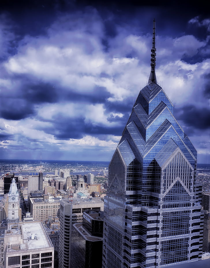 Philadelphia, Pennsylvania, stad, steden, stedelijke, skyline, wolkenkrabber