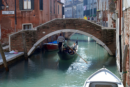 Venice, Itālija, gondola, tilts, kanāls