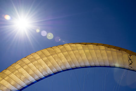 парапланеризъм, небе, слънце, свободно време, Dom, скачане с парашут, спорт
