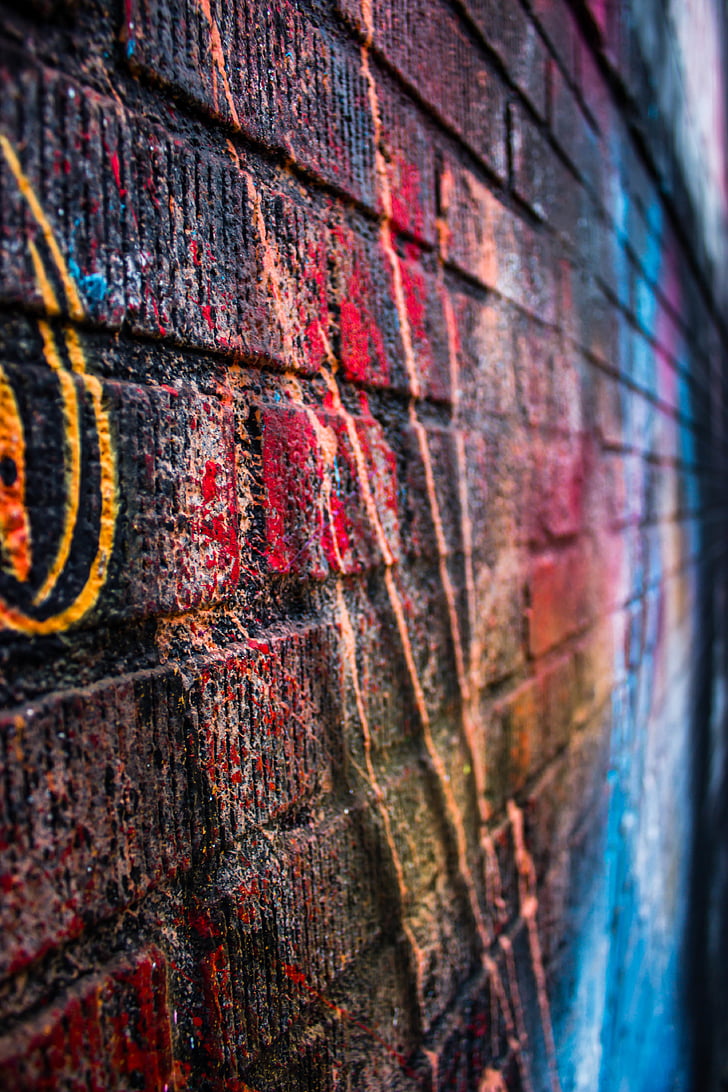 Closeup, foto, graffiti, Straat, kunst, kleuren, kleuren