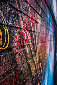 Closeup, photo, Graffiti, rue, art, couleurs, couleurs