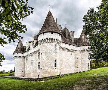 Château de monbazillac, mittelalterliche, im Mittelalter, Frankreich-Erbe, Tourismus, Altbau, Bäume